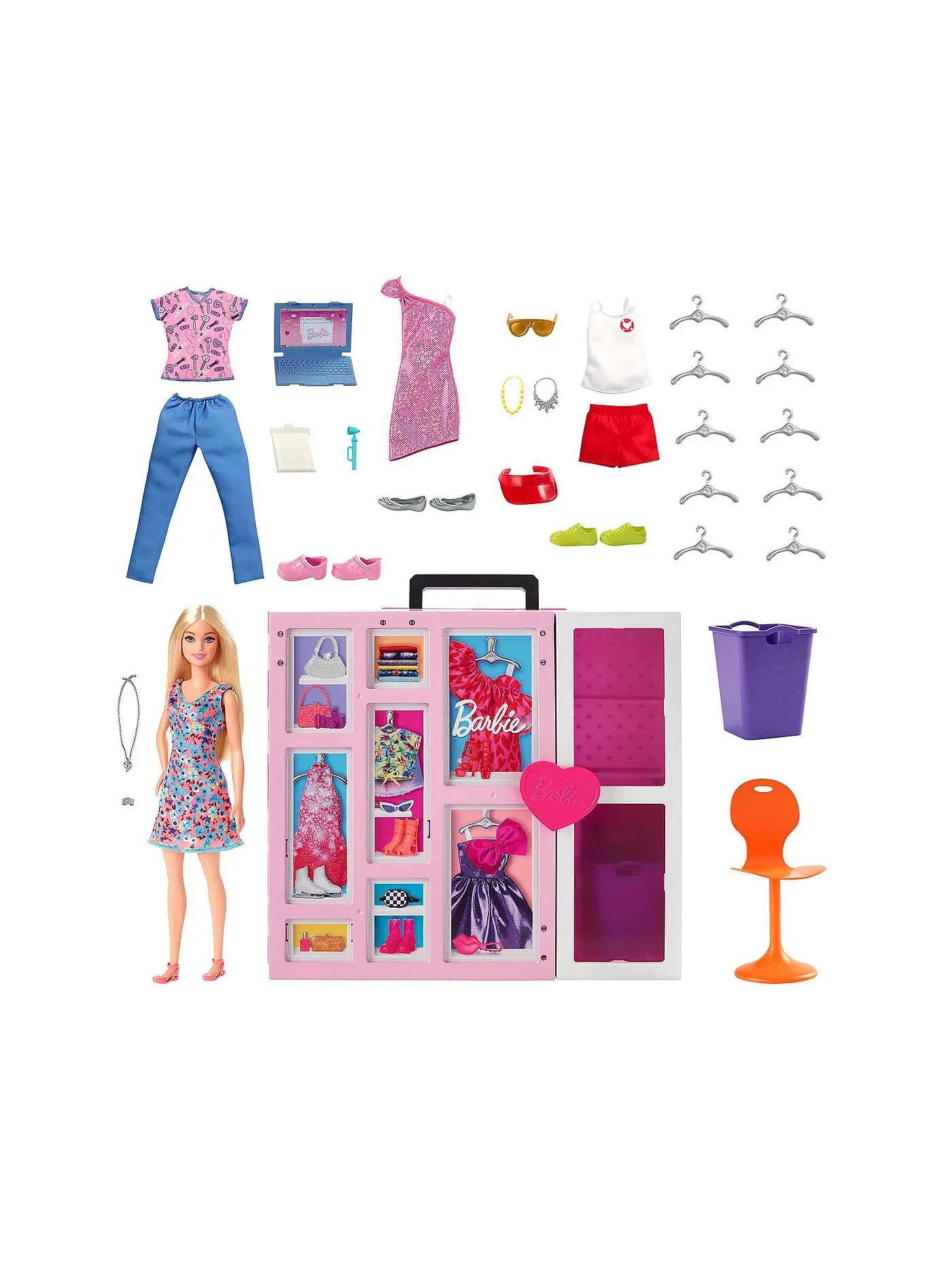 MATTEL | Barbie Traumkleiderschrank mit Puppe, Moden & Accessoires | 